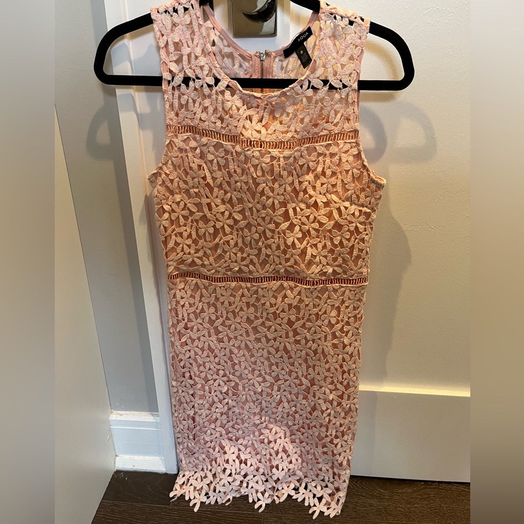 Aqua Light Pink Cutout Mini Dress. Great Condition, Worn Once